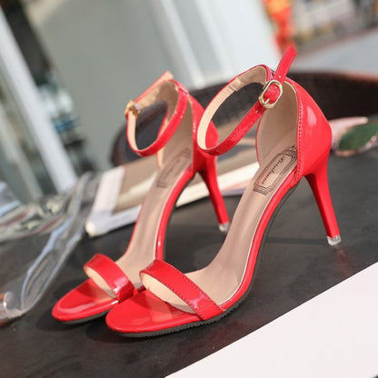 Sandales rouges décontractés avec brides pour femme