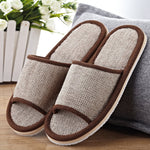 Sandale confortable en lin naturel - Marron - Nos Sandales