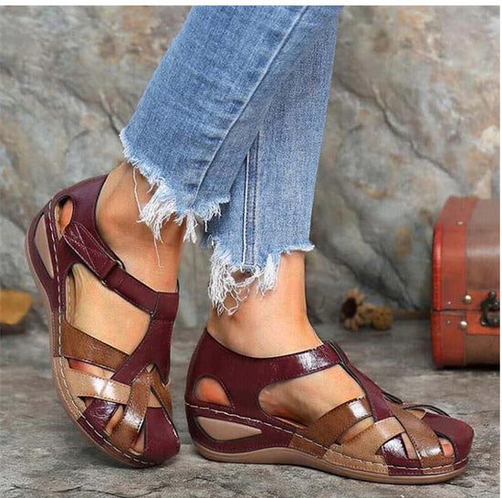 Sandale de marche confortable pour femme - Marron claire - Nos Sandales