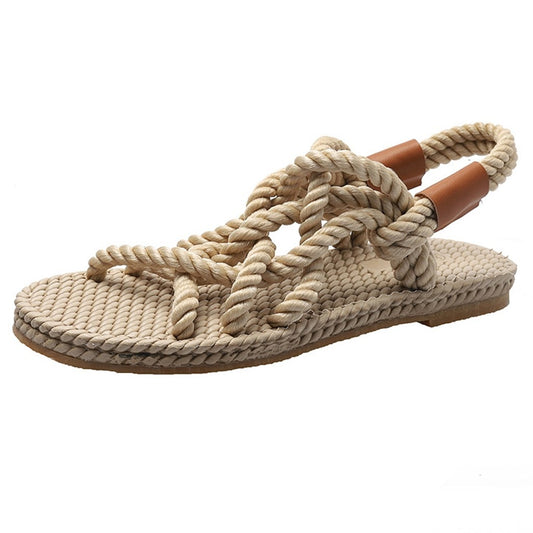 Sandale cordes pour femme confortable - Beige - Nos Sandales