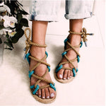 Sandales à cordes confortables - Bleu - Nos Sandales