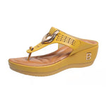 Sandale chic et confortable couleur uni pour femmes - Jaune - Nos Sandales