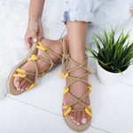 Sandales à cordes confortables - Jaune - Nos Sandales