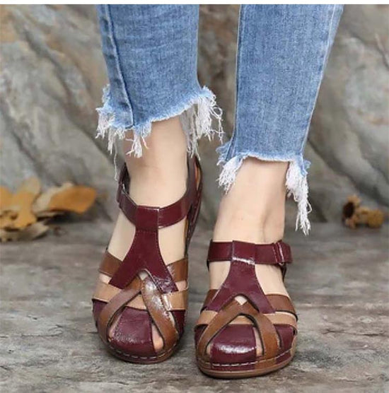 Sandale de marche confortable pour femme - Marron claire - Nos Sandales