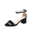 Sandale à talon carré avec bridges et confortable pour femme - Noir - Nos Sandales