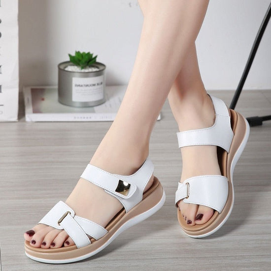 Sandales à Scratch confortable et élégante pour femme - white - Nos Sandales