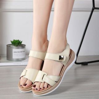 Sandales à Scratch confortable et élégante pour femme - beige - Nos Sandales