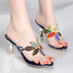 Sandales à talons aiguilles avec motif et bout ouvert pour femme - Coloré - Nos Sandales