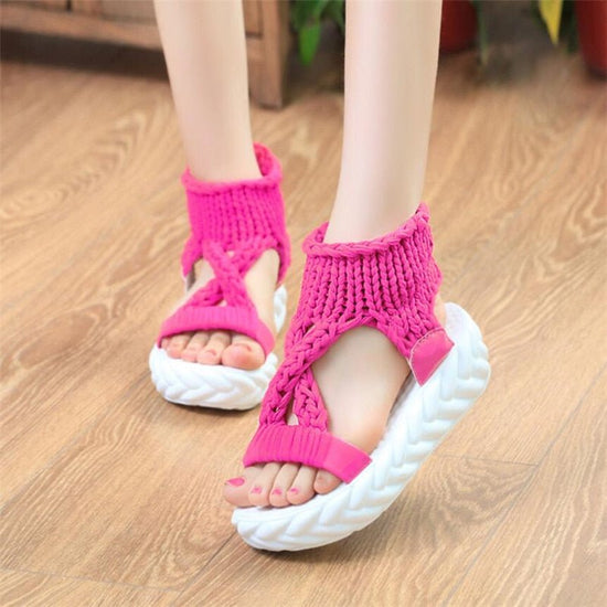 Sandales avec cordes confortables et légères - Rose - Nos Sandales