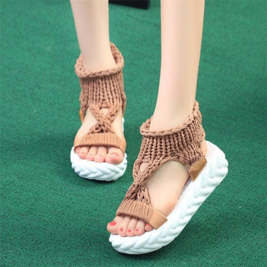 Sandales avec cordes confortables et légères - Khaki - Nos Sandales
