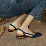 Sandales bleues plates et confortable pour femme - Bleue - Nos Sandales