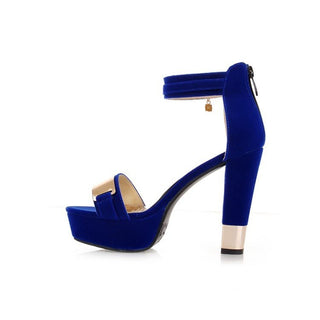 Sandales bleus à talon avec bride pour soirée et pour femme - Bleu - Nos Sandales