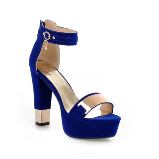 Sandales bleus à talon avec bride pour soirée et pour femme - Bleu - Nos Sandales