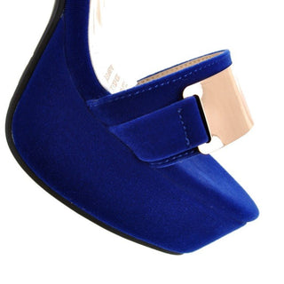 Sandales bleus à talon avec bride pour soirée et pour femme - Bleu - Nos Sandales