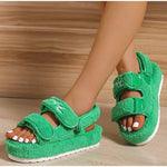 Sandales chunky chic et confortables pour femmes - Vert - Nos Sandales