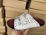 Sandales cloutées décontractées à bout ouvert - Blanc - Nos Sandales