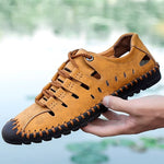 Sandales confortable en cuir d'extérieur pour hommes - Marron - Nos Sandales