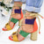 Sandales cordes pour femme avec talon carré - Orange - Nos Sandales