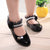 Sandales de princesse élégantes en cuir pour filles - Noir - Nos Sandales