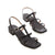 Sandales gladiateur à petit talons et bout carré pour femmes - Noir - Nos Sandales