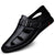 Sandales italienne d'affaire en cuire véritable pour homme - Noir - Nos Sandales