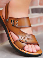 Sandales marrons classe et confortable pour homme - Bleue - Nos Sandales