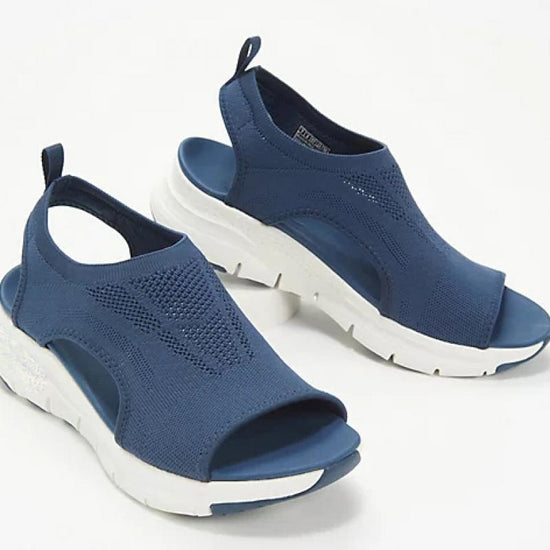 Sandales plateformes d'été compensée pour femmes - Bleu - Nos Sandales