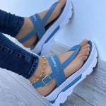 Sandales plateformes d'été et antidérapant pour femme - Bleu - Nos Sandales