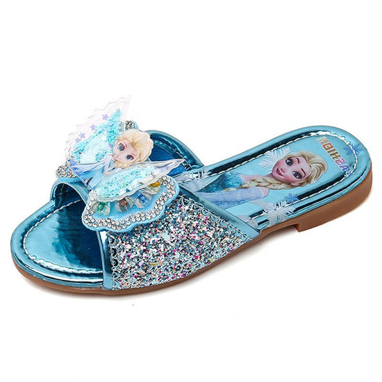 Sandales reines des neiges décontractées avec paillettes pour filles - Bleu - Nos Sandales