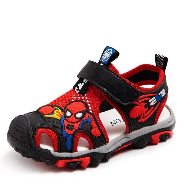 Sandales Spiderman d'été antidérapante en cuir à bout fermé pour enfant - Rouge - Nos Sandales