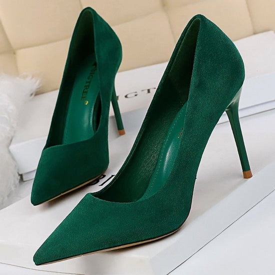 Sandales vertes avec talons et bout fermé pour femme - Verte - Nos Sandales
