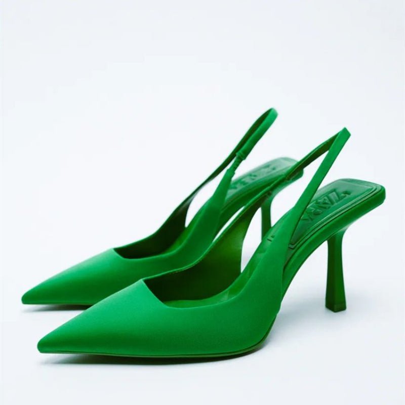 Sandales vertes classes avec talon pour femme - Verte - Nos Sandales