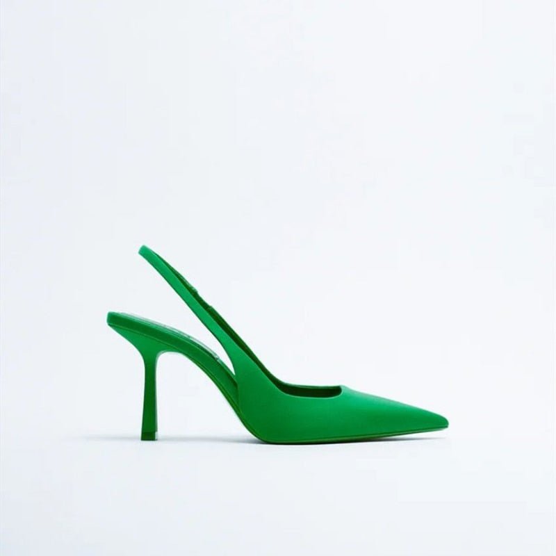 Sandales vertes classes avec talon pour femme - Verte - Nos Sandales